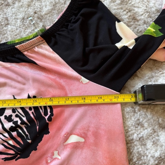 Frank Lyman Design Black/Pink Floral Flowy Blouse wear art bell sleeve size 8 - Picture 5 of 7